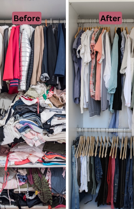 before and after wardrobe edit personal styling
